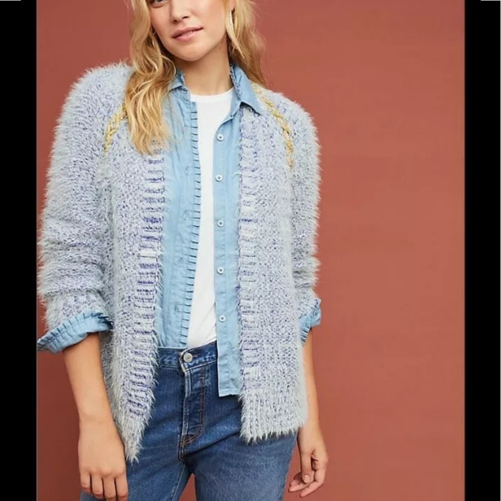 NWT Anthropologie Monarc Winter Eyelash cardigan M